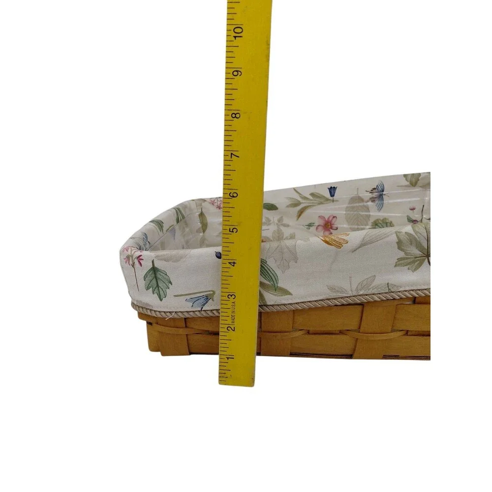 Longaberger 2007 Angled Basket w/protector & Botanical Fields Liner